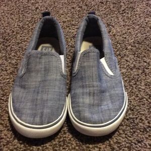 Blue canvas shoes